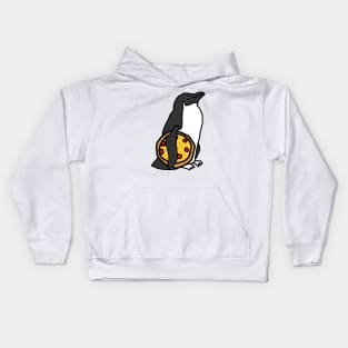 Cute Penguin with Pepperoni Pizza Kids Hoodie